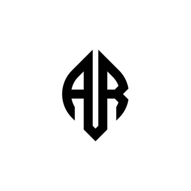 AR Monogram logo harfi beyaz arkaplanda izole edilmiş basit şekil biçimi geometrik tasarım şablonu