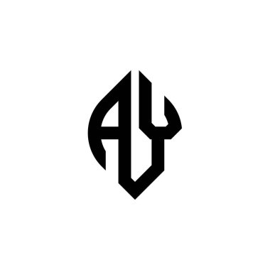 AY Monogram logo harfi beyaz arkaplanda izole edilmiş basit şekil biçimi geometrik tasarım şablonu
