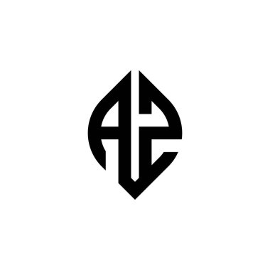 AZ Monogram logo harfi beyaz arkaplanda izole edilmiş basit şekil biçimi geometrik tasarım şablonu