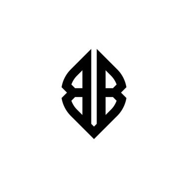 BB Monogram logo harfi beyaz arkaplanda izole edilmiş basit şekil biçimi geometrik tasarım şablonu