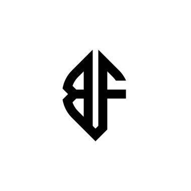BF Monogram logo harfi beyaz arkaplanda izole edilmiş basit şekil biçimi geometrik tasarım şablonu