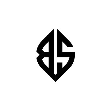 BS Monogram logo harfi beyaz arkaplanda izole edilmiş basit şekil biçimi geometrik tasarım şablonu