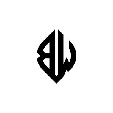 BW Monogram logo harfi beyaz arkaplanda izole edilmiş basit şekil biçimi geometrik tasarım şablonu