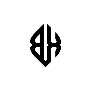 BX Monogram logo harfi beyaz arkaplanda izole edilmiş basit şekil biçimi geometrik tasarım şablonu