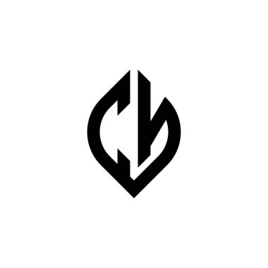 Beyaz arkaplanda izole edilmiş basit şekil biçimi geometrik tasarım şablonuna sahip CN Monogram logo harfi