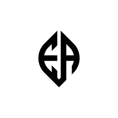 Beyaz arkaplanda izole edilmiş basit şekil biçimi geometrik tasarım şablonuna sahip EA Monogram logo harfi