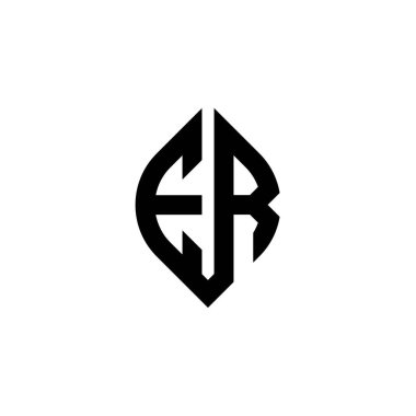 Beyaz arkaplanda izole edilmiş basit şekil biçimi geometrik tasarım şablonu içeren ER Monogram logo harfi