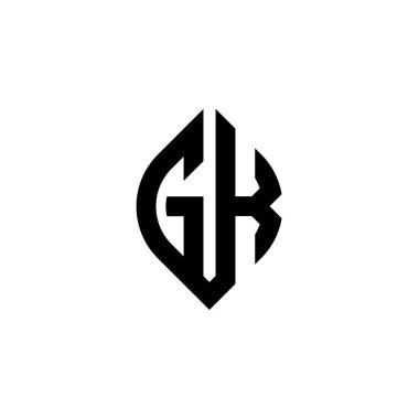 GK Monogram logo harfi beyaz arkaplanda izole edilmiş basit şekil biçimi geometrik tasarım şablonu