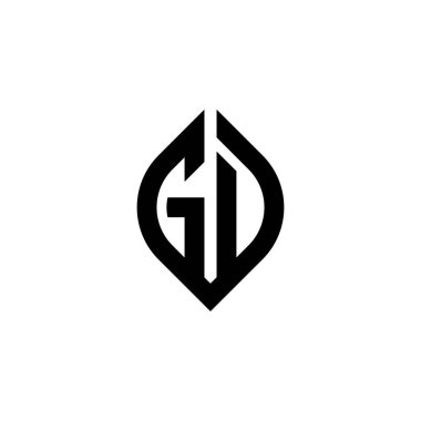 Beyaz arkaplanda izole edilmiş GD monogram logo harfi basit devam eden şekil biçimi geometrik tasarım şablonu