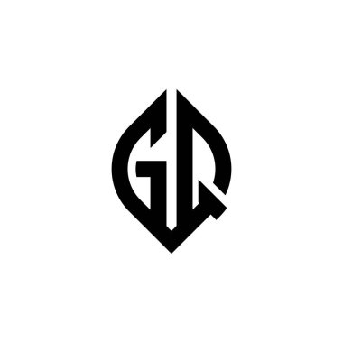 GQ Monogram logo harfi beyaz arkaplanda izole edilmiş basit şekil biçimi geometrik tasarım şablonu