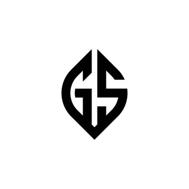 GS Monogram logo harfi beyaz arkaplanda izole edilmiş basit şekil biçimi geometrik tasarım şablonu