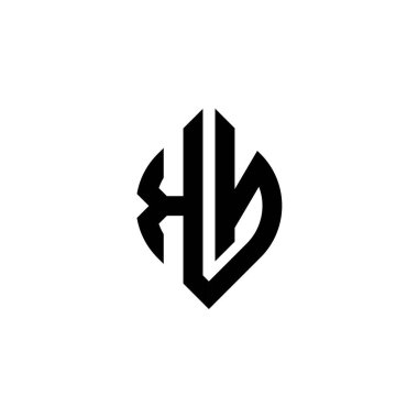 Beyaz arkaplanda izole edilmiş basit şekil biçimi geometrik tasarım şablonuna sahip KN Monogram logo harfi