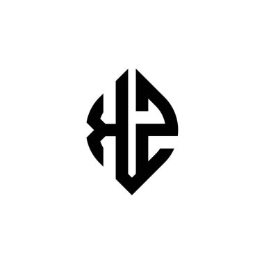 KZ Monogram logo harfi beyaz arkaplanda izole edilmiş basit şekil biçimi geometrik tasarım şablonu
