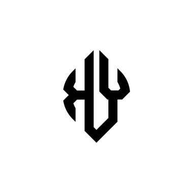 KY Monogram logo harfi beyaz arkaplanda izole edilmiş basit şekil biçimi geometrik tasarım şablonu