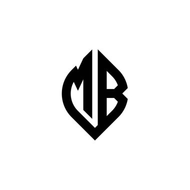 MB Monogram logo harfi beyaz arkaplanda izole edilmiş basit şekil biçimi geometrik tasarım şablonu