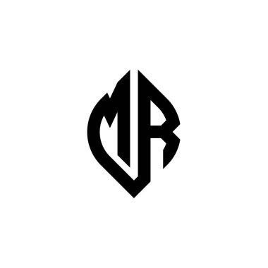 Beyaz arkaplanda izole edilmiş MR Monogram logo harfi basit devam eden şekil biçimi geometrik tasarım şablonu