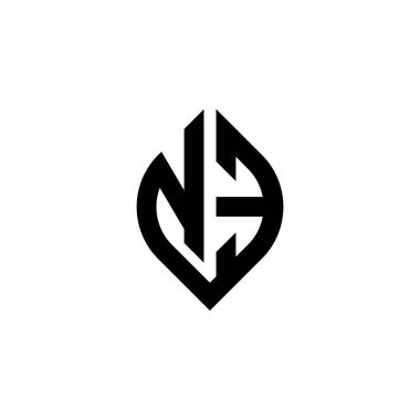 NE Monogram logo harfi beyaz arkaplanda izole edilmiş basit şekil biçimi geometrik tasarım şablonu