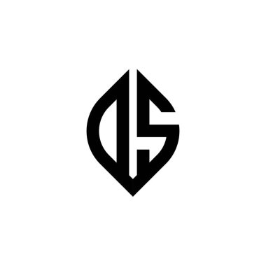 Beyaz arkaplanda izole edilmiş basit şekil biçimi geometrik tasarım şablonuna sahip OS Monogram logo harfi