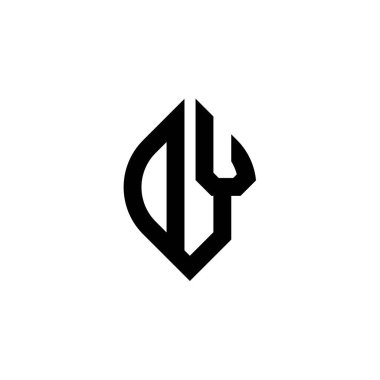 Beyaz arkaplanda izole edilmiş OY Monogram logo harfi basit şekil biçimi geometrik tasarım şablonu
