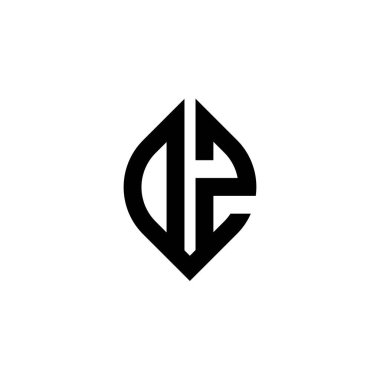 OZ Monogram logo harfi beyaz arkaplanda izole edilmiş basit şekil biçimi geometrik tasarım şablonu