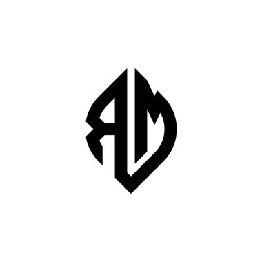 RM Monogram logo harfi beyaz arkaplanda izole edilmiş basit şekil biçimi geometrik tasarım şablonu