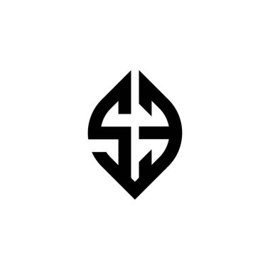 SE Monogram logo harfi beyaz arkaplanda izole edilmiş basit devam eden şekil biçimi geometrik tasarım şablonu