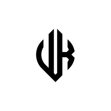 Beyaz arkaplanda izole edilmiş basit şekil biçimi geometrik tasarım şablonuna sahip UK Monogram logo harfi