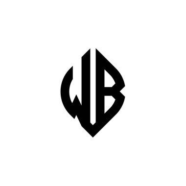 WB Monogram logo harfi beyaz arkaplanda izole edilmiş basit şekil biçimi geometrik tasarım şablonu