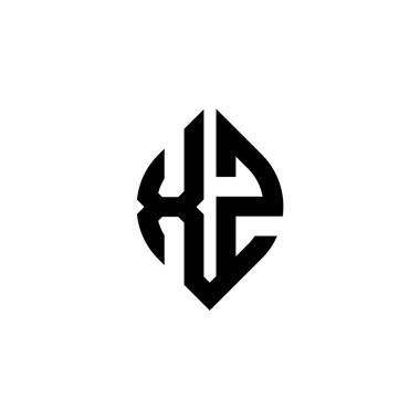 Beyaz arkaplanda izole edilmiş XZ Monogram logo harfi basit şekil biçimi geometrik tasarım şablonu