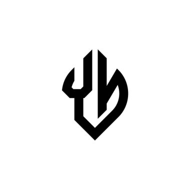 Beyaz arkaplanda izole edilmiş YN Monogram logo harfi basit şekil biçimi geometrik tasarım şablonu