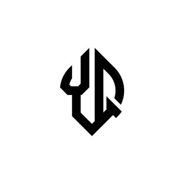 YQ Monogram logo harfi beyaz arkaplanda izole edilmiş basit şekil biçimi geometrik tasarım şablonu