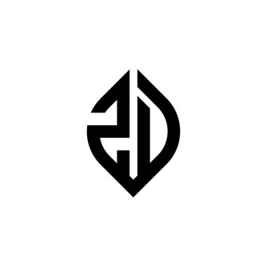 Beyaz arkaplanda izole edilmiş ZD monogram logo harfi basit devam eden şekil biçimi geometrik tasarım şablonu