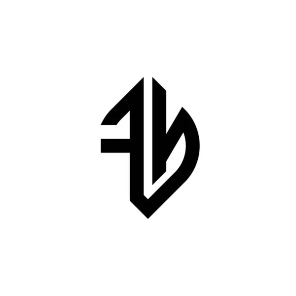 Monogramm Logo Buchstabe Mit Einfachen Fortgesetzten Form Stil Geometrische Design — Stockvektor