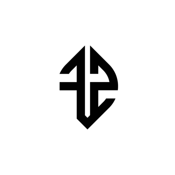 シンプルな継続的な形状スタイルの幾何学的なデザインのテンプレートとFzのモノグラムロゴの手紙白の背景に隔離 — ストックベクタ