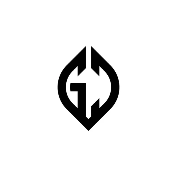Monogram Logotyp Bokstav Med Enkel Fortsatt Form Stil Geometrisk Design — Stock vektor