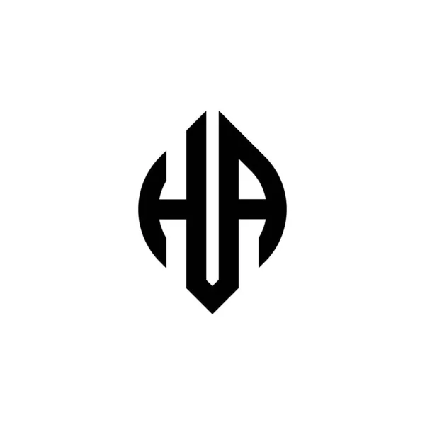 シンプルな連続形状スタイルの幾何学的なデザインのテンプレートとHaモノグラムロゴの手紙白の背景に隔離 — ストックベクタ