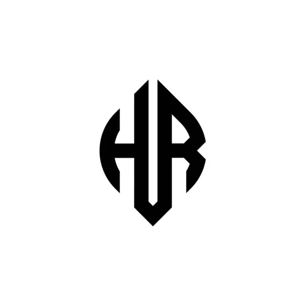 シンプルな継続的な形状スタイルの幾何学的なデザインのテンプレートとHrモノグラムのロゴの手紙白の背景に隔離 — ストックベクタ