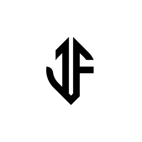 Jfモノグラムロゴ文字白を基調としたシンプルな連続形状スタイルの幾何学的デザインテンプレート — ストックベクタ