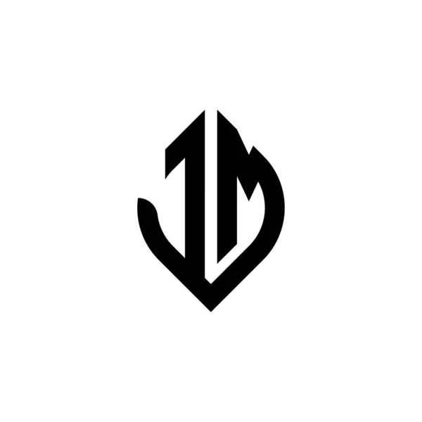 シンプルな連続形状スタイルの幾何学的なデザインのテンプレートとJmモノグラムロゴの手紙白の背景に隔離 — ストックベクタ