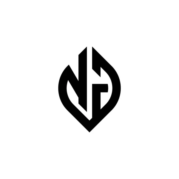 Monogram Logotyp Bokstav Med Enkel Fortsatt Form Stil Geometrisk Design — Stock vektor