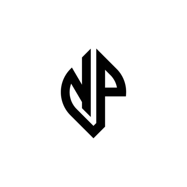 Monogram Logo Letter Simple Continued Shape Style Geometric Design Template —  Vetores de Stock