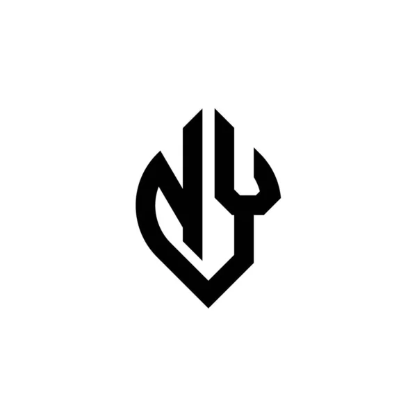 Monograma Logotipo Letra Com Forma Continuada Simples Modelo Design Geométrico —  Vetores de Stock