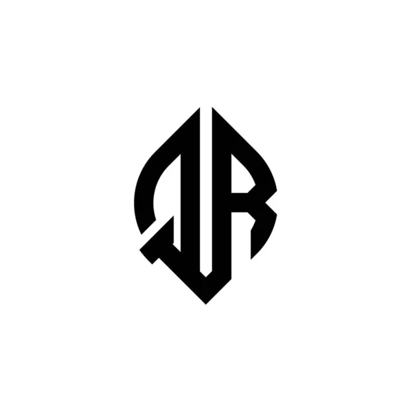 シンプルな連続形状スタイルの幾何学的なデザインのテンプレートとQrモノグラムのロゴの手紙白の背景に隔離 — ストックベクタ