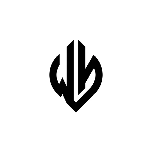 用白色背景隔离的具有简单连续形状的几何设计模板的Wn Mongram标志字母 — 图库矢量图片