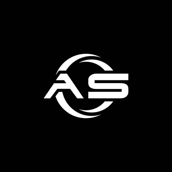Litera Logo Monogram Prostym Kształcie Okrągłym Wzorze Odizolowanym Czarnym Tle — Wektor stockowy