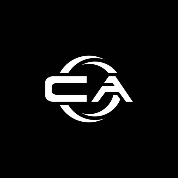 Monogram Logo Literă Formă Simplă Cerc Șablon Design Rotunjit Izolat — Vector de stoc