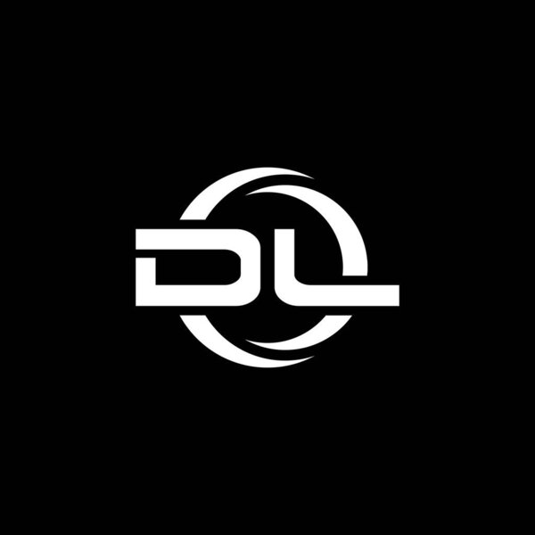 Буква логотипа с простой формой и рисунком круга на черном фоне