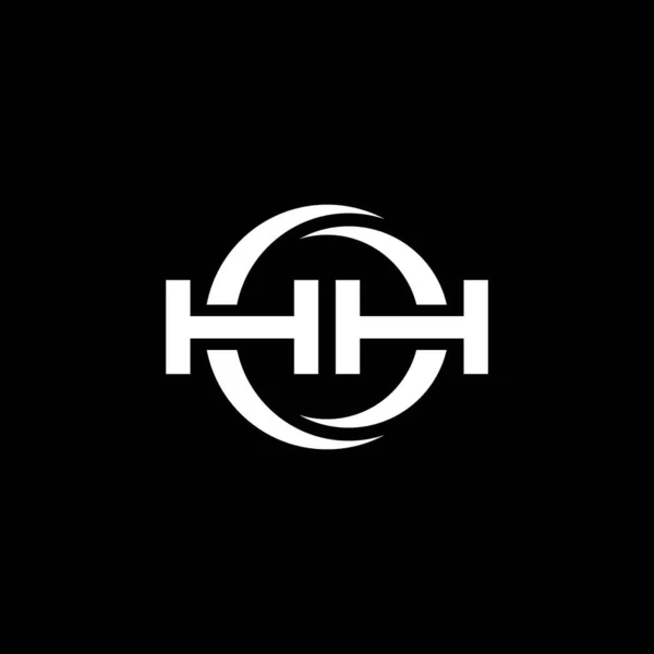 Буква Логотипа Monogram Простой Формой Округлым Дизайном Круга Изолированный Черном — стоковый вектор