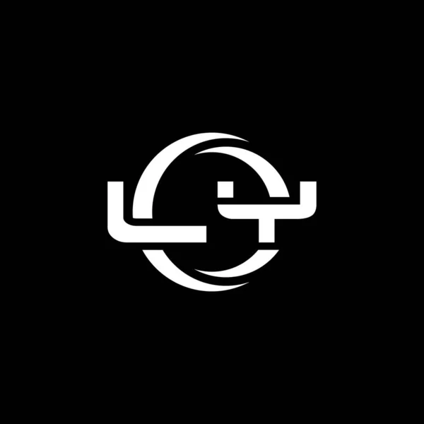 Буква Логотипа Простой Формой Рисунком Круга Черном Фоне — стоковый вектор