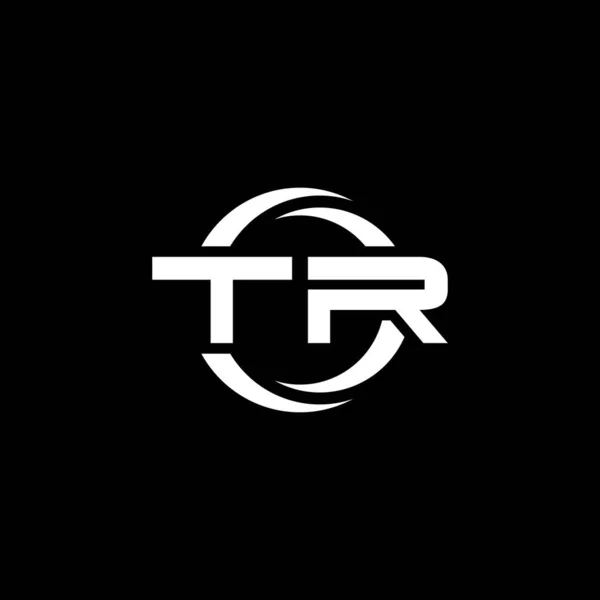 Буква Логотипа Monogram Простой Формой Округлым Дизайном Круга Изолированный Черном — стоковый вектор